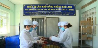 Khu sơ chế nho của Công ty sản xuất và thương mại nông sản Thái Thuận.
